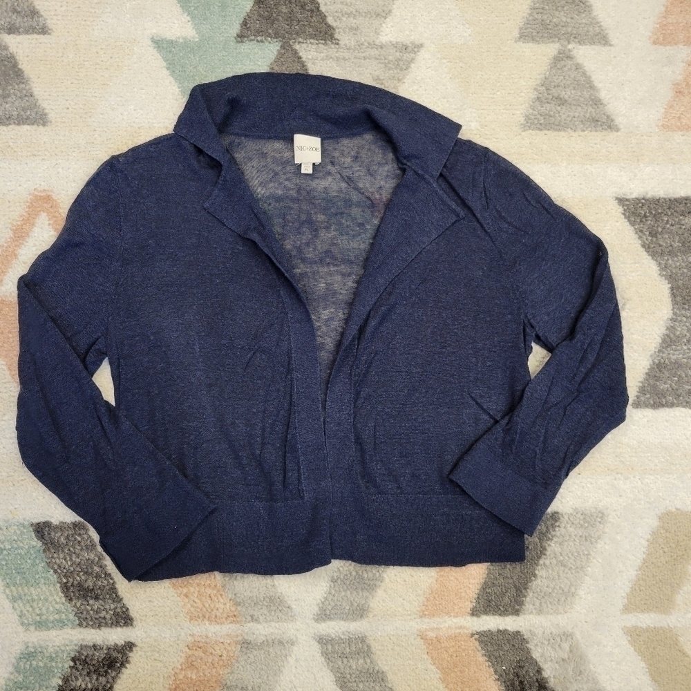Nic and Zoe linen blend open cardigan size Petite Large